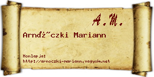 Arnóczki Mariann névjegykártya